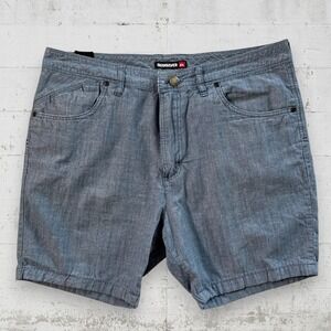 Quiksilver Chambray Shorts Men Size 34 Blue 6" Inseam Casual Beach Summer